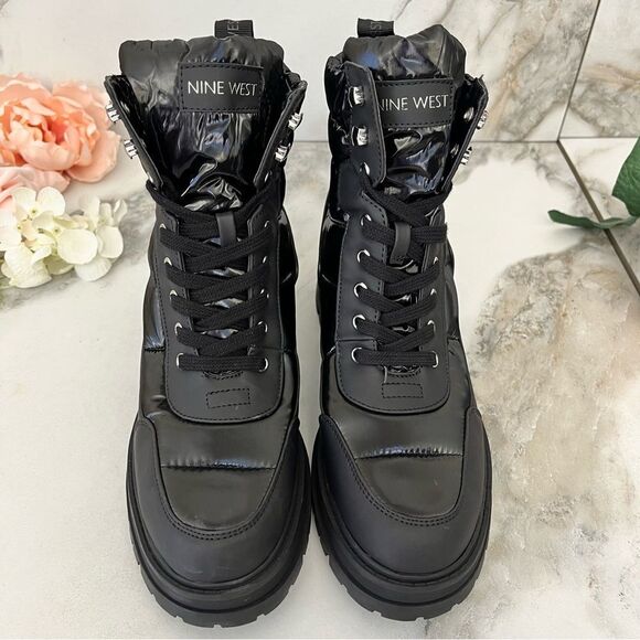 NINE WEST Pilar Lug Sole Bootie in Black Size 7.5 NEW - Picture 7 of 16